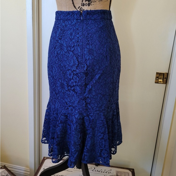 JCrew Lace Cobalt Skirt - Picture 2 of 7